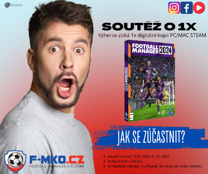Soutěž o 1x Football Manager 2024 STEAM VERZE | F-MKO.CZ