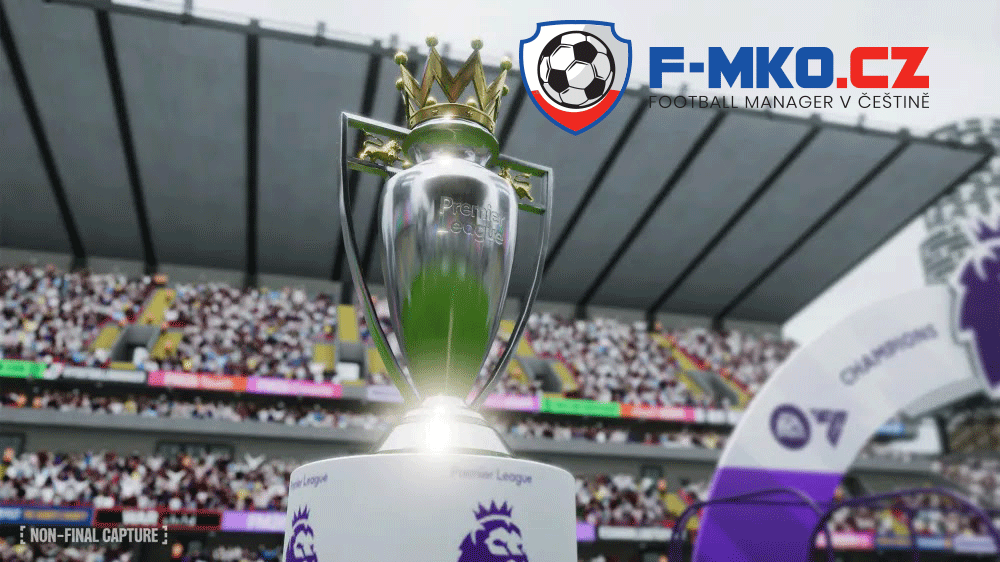 Premier League trofej v detailu s novým světlem