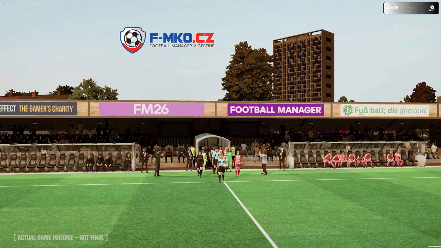 Zápas žen ve Football Manageru 2026 by FMKO.CZ