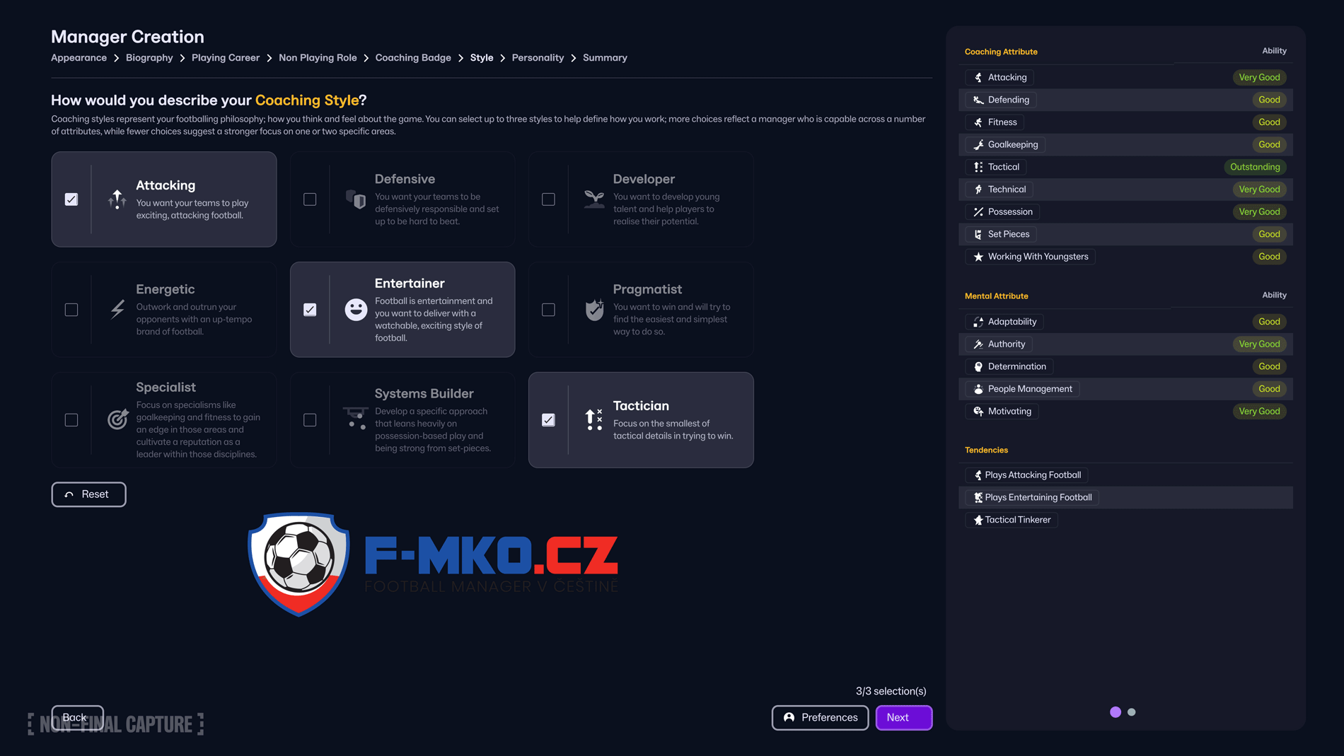 Váš styl, vaše osobnost: vylepšený nástroj pro tvorbu manažerů ve hře FM26 | F-MKO.CZ
