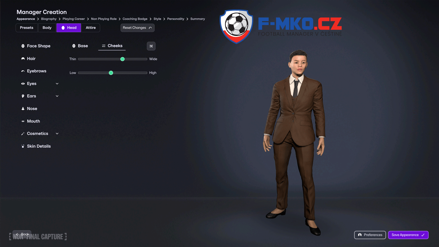 Váš vzhled, vaše přítomnost Football Manager 2026 PC CZ by FMKO.Cz2