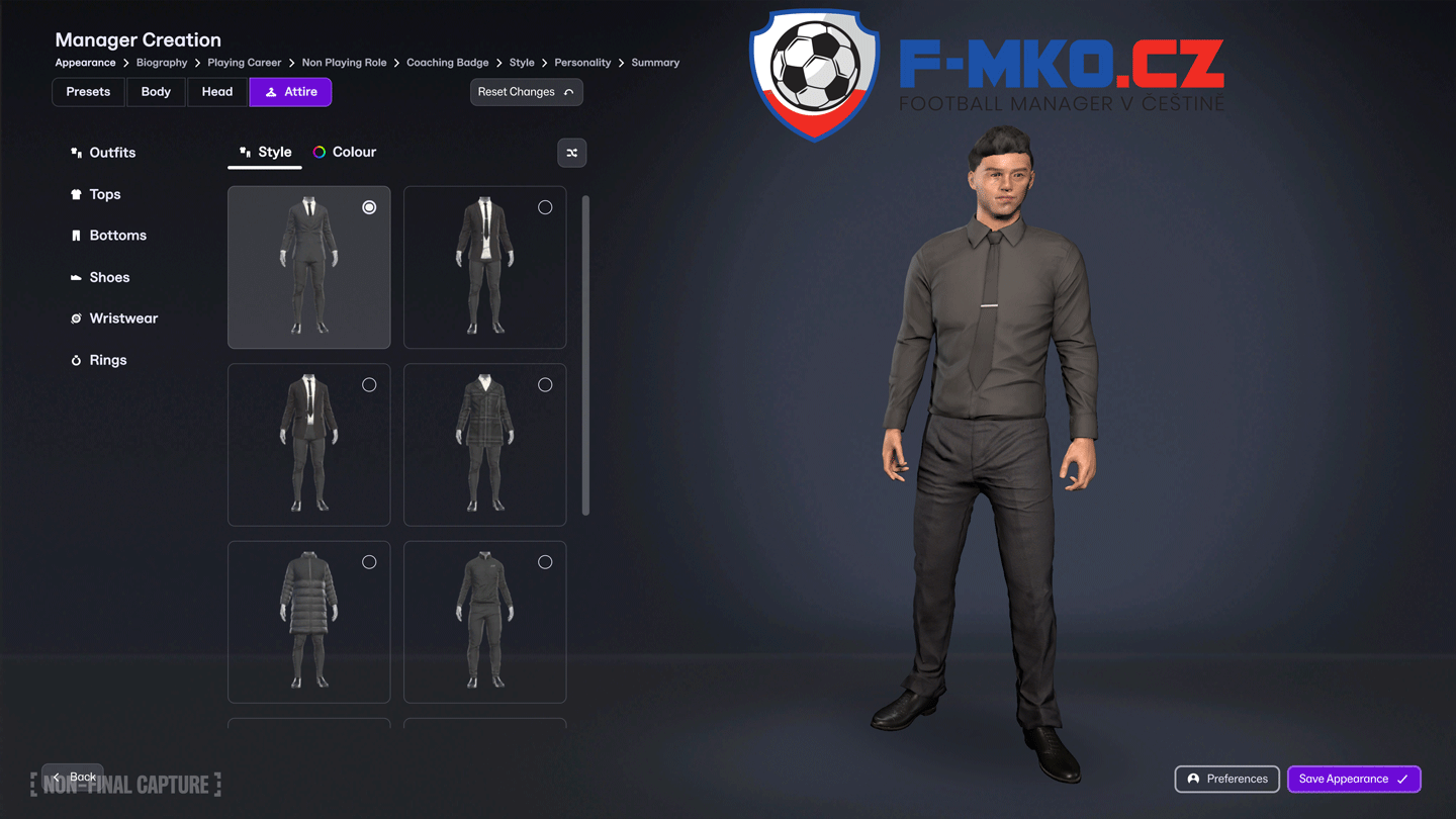 Výběr a nastavení nového manažera ve Football Manageru 2026 PC CZ STeam by FMKO.CZ