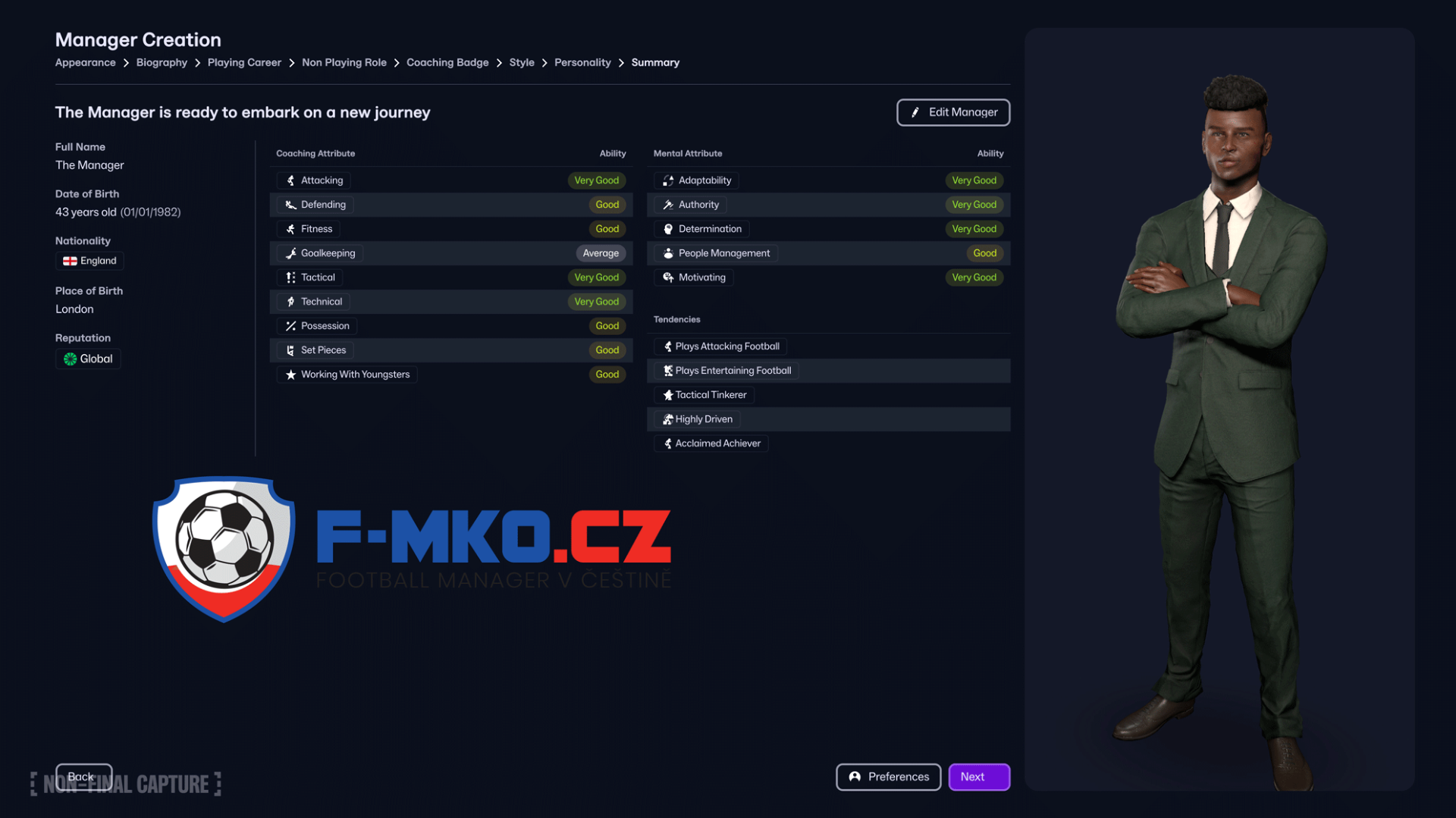Změntě svou osobnost Football Manager 2026 PC CZ by FMKO.CZ