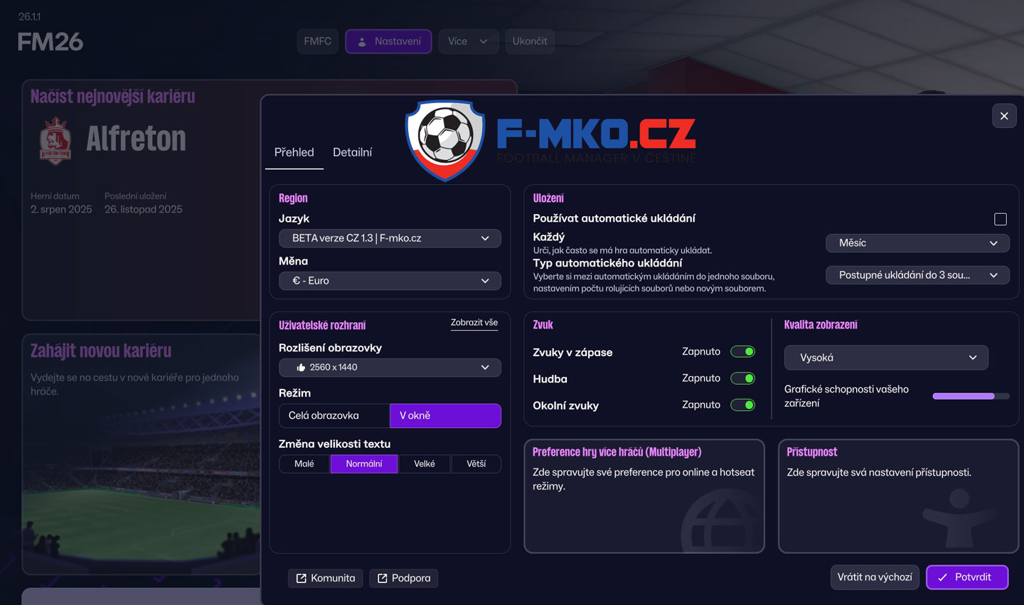 Co bude v BETA verzi 1.3. nového a kdy bude uvolněna?