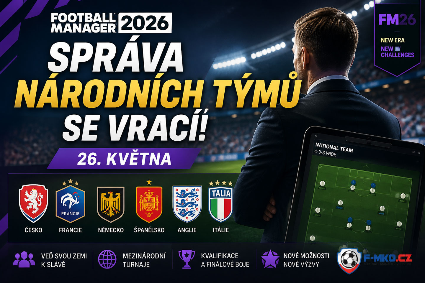 Správa národních týmů se vrací do FM2026! | FIFA World Cup 2026 | F-MKO.CZ